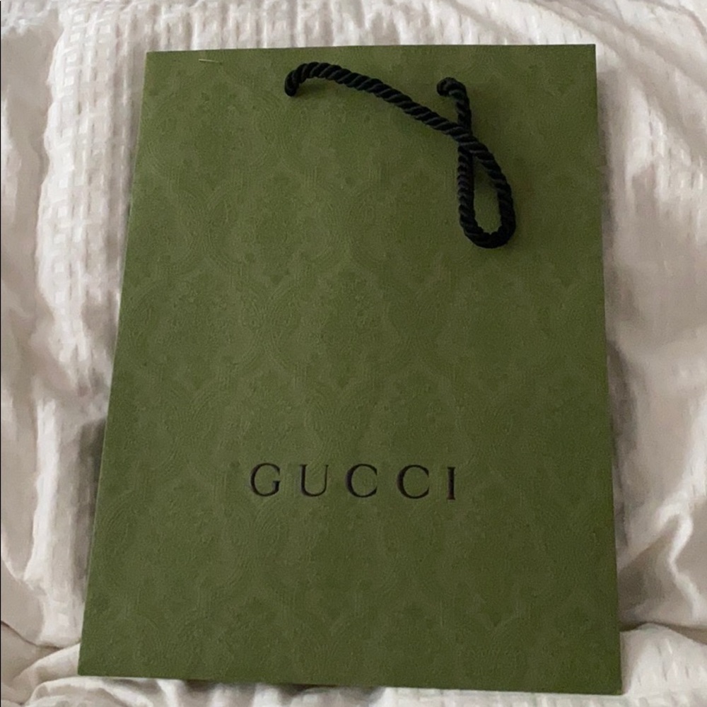 SMALL GREEN GUCCI SHOPPING BAG
